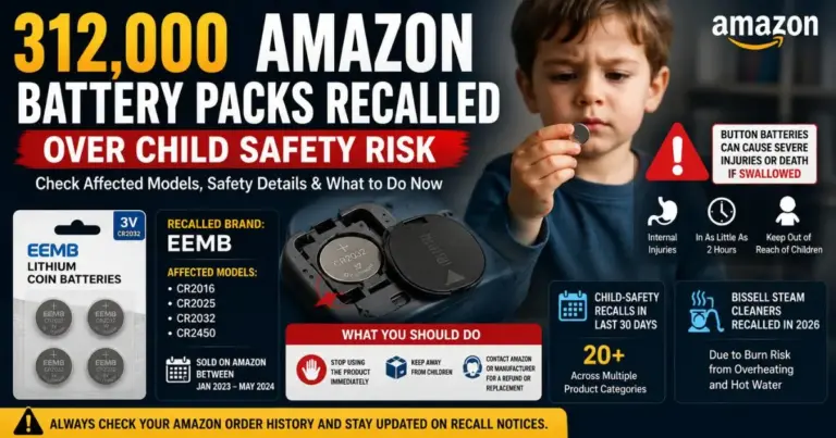 Amazon Recalls 312,000 Battery Packs Over Child Safety Risk